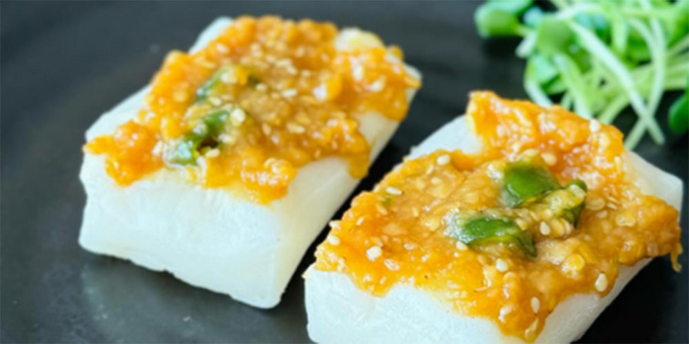 お餅にのせてトースターで焼く